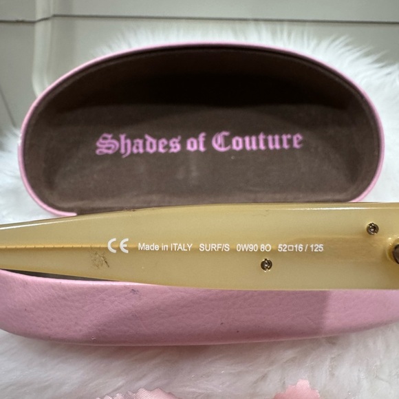 SUPER RARE VINTAGE Juicy Couture Beige Sunglasses with Pink Case - Picture 8 of 14